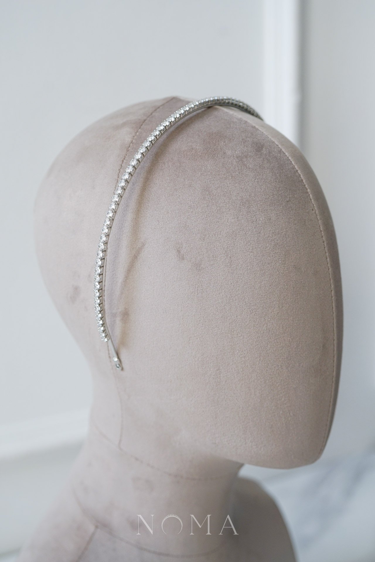 Round 4 mm Single Headband - Rhodium White Gold