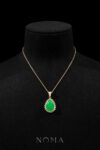 JJW-202300057-Superior-Simple-Teardrop-Jade-Halo-Pendant-18k-Yellow-Gold-Jade