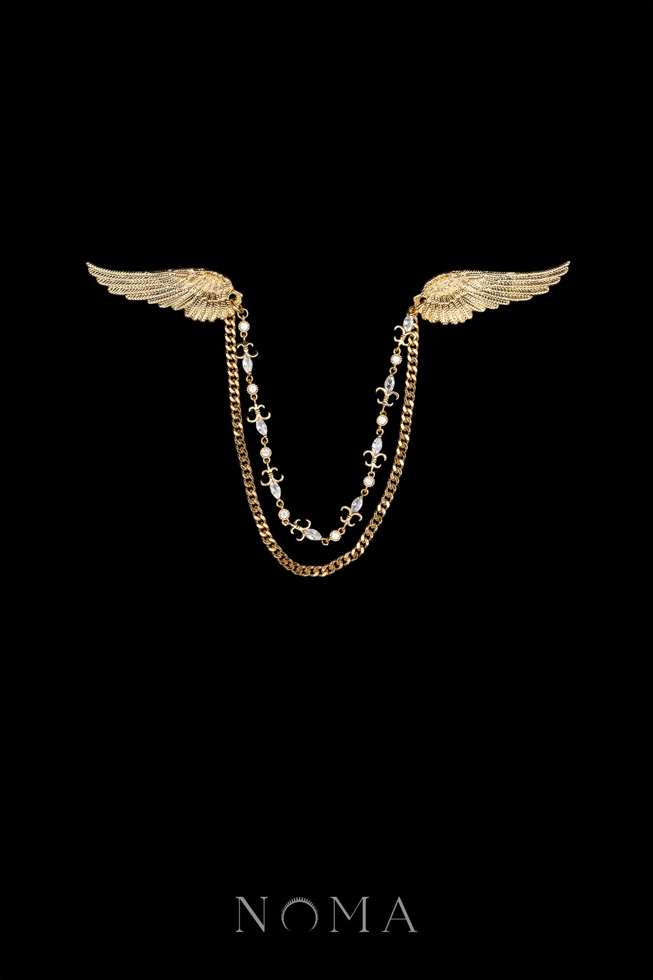 Wings M Chain Pin - 18k Yellow Gold