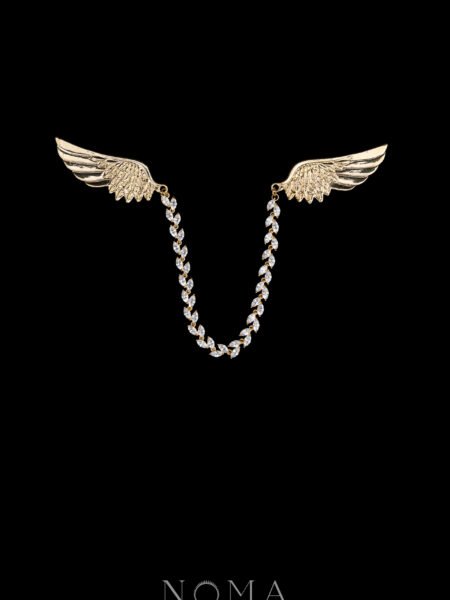Wings L Chain Pin - 18k Yellow Gold
