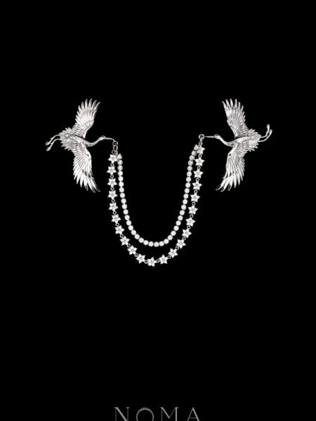 Crane Wing Chain Pin - 18k Yellow Gold