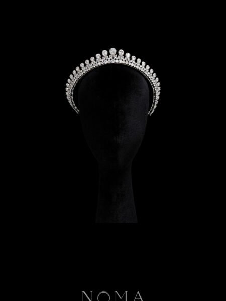 Extravagant Pear Crown - Rhodium White Gold, White Diamond