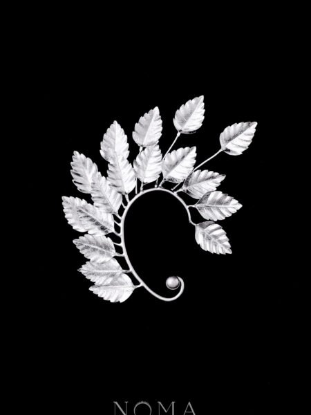 Athens Leaves Earpiece - Doff Silver (Right)