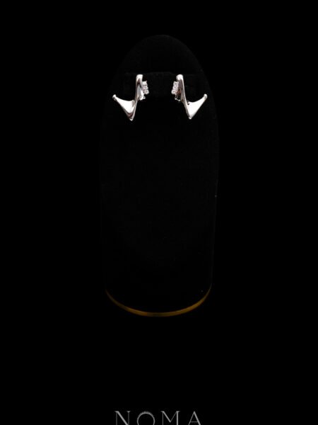 Deconstructed Earrings - Rhodium White Gold (Clip)
