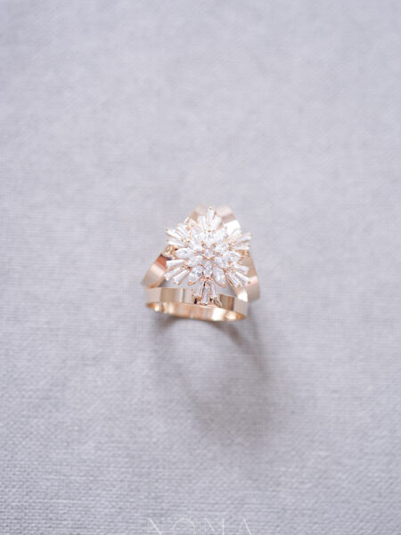 Snowflakes Large Scarf Ring - 18k Yellow Gold