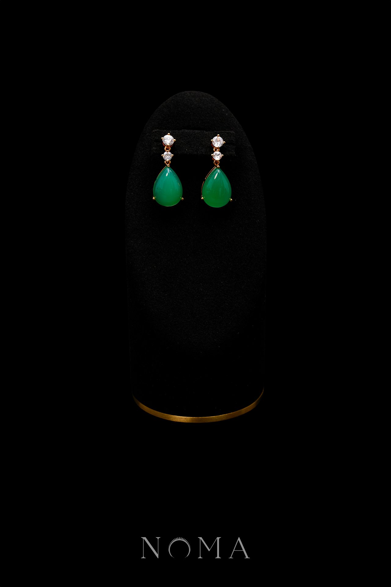 Pear Heart Raindrop Earrings - 18k Yellow Gold, Jade
