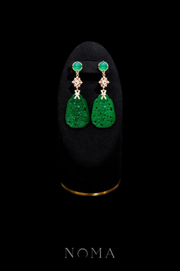 JJW-202400039-Carved-Monument-Jade-Square-Ornament-Earrings-18k-Yellow-Gold-Jade