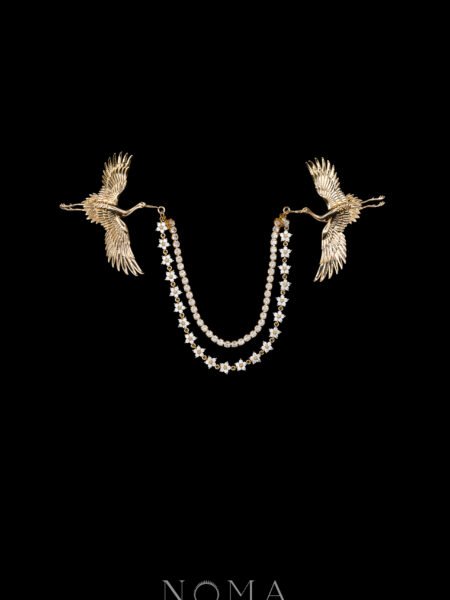 Crane Wing Chain Pin - 18k Yellow Gold