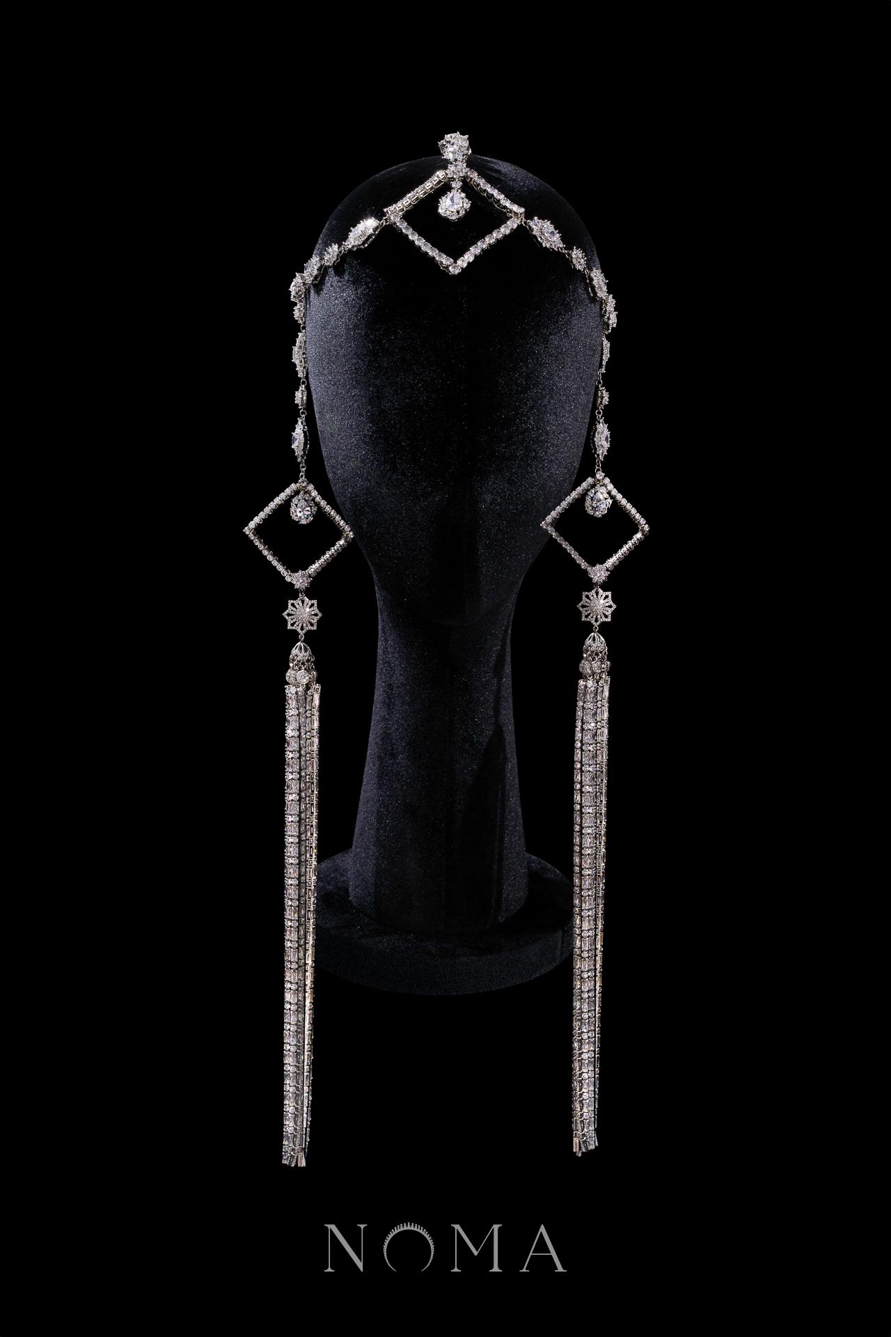 Royal Square Headpiece - White Gold