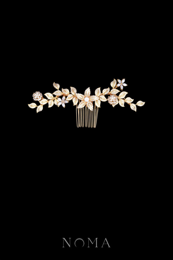 ACC-202400008-Paved-Flower-Twigs-Medium-Haircomb-Gold