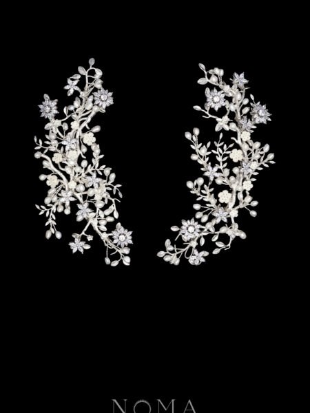 Beautiful Petite Branch Side Hairvine Pair - White Silver (1 pair)