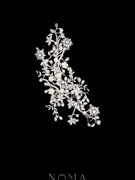 Beautiful Petite Branch Side Hairvine - White Silver (Left)