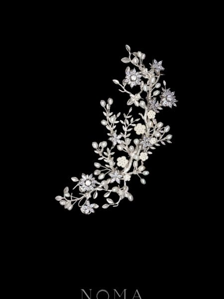 Beautiful Petite Branch Side Hairvine - White Silver (Right)