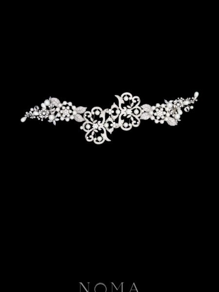 Baroque Vinery Hairvine/Brooch - White Gold