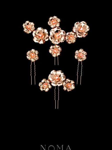 Glitzy Petals Hairvine and Hairpin Set - Gold (4 pcs)