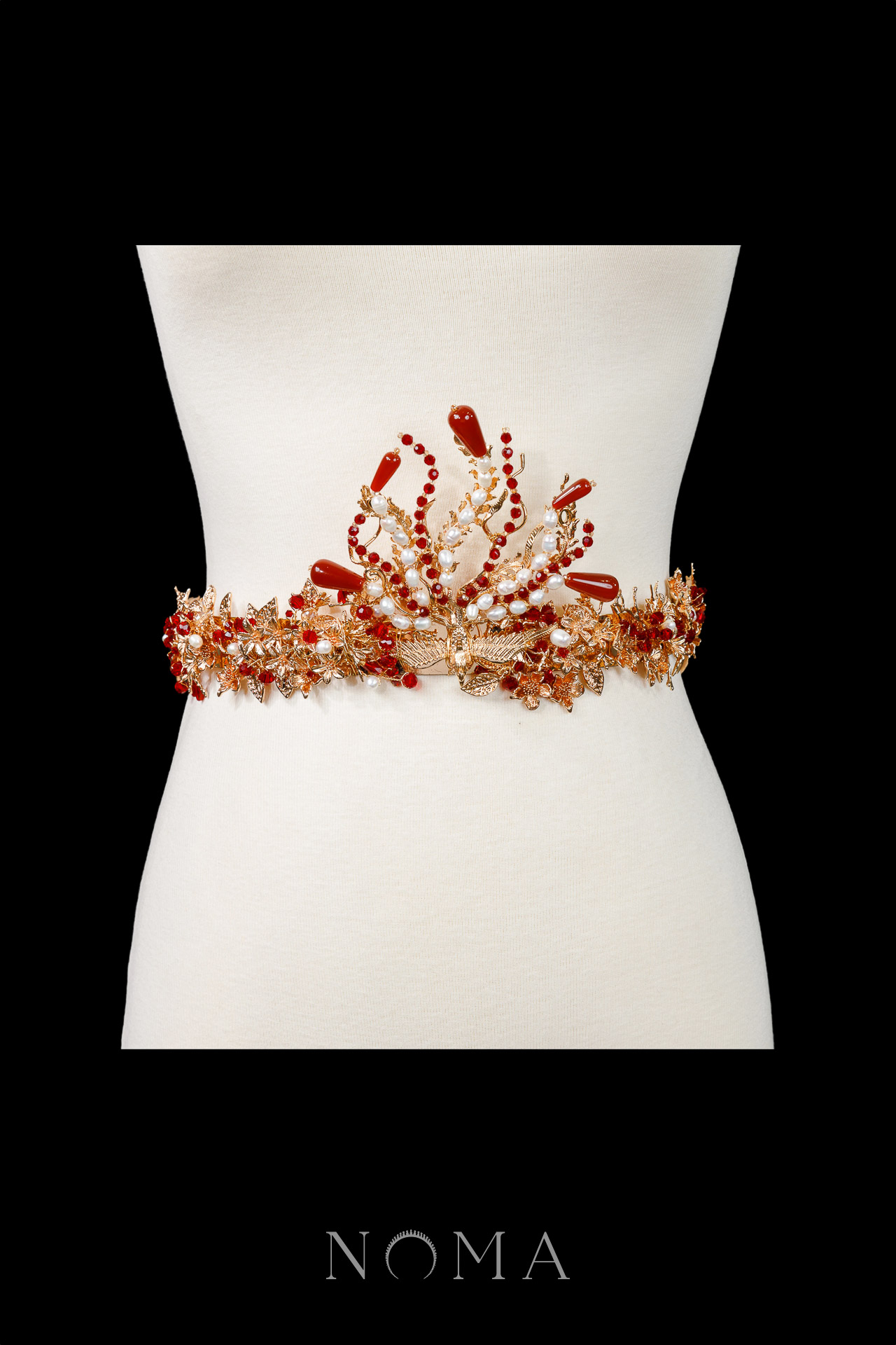 Fiery Heavenly Phoenix Belt - Gold, Red