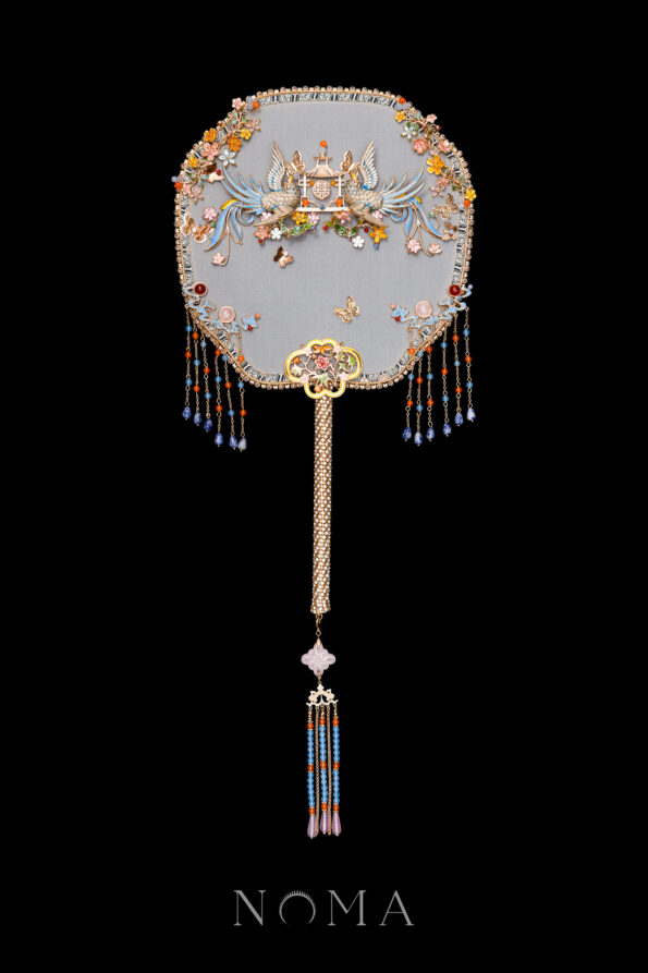 CHN-202400040-Colorful-Swallow-Pagoda-Fan-Gold-Blue