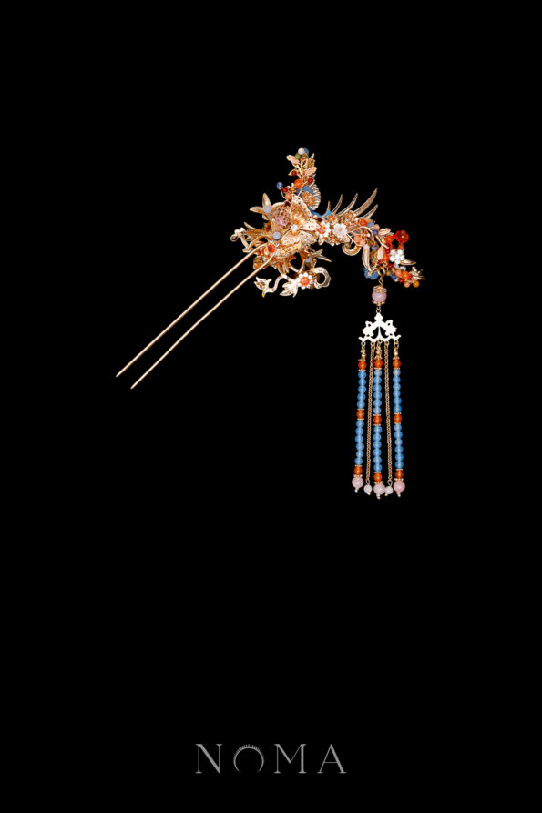 CHN-202400045-Colorful-Swallow-Pagoda-Hairpin-Gold-Blue-Right-1