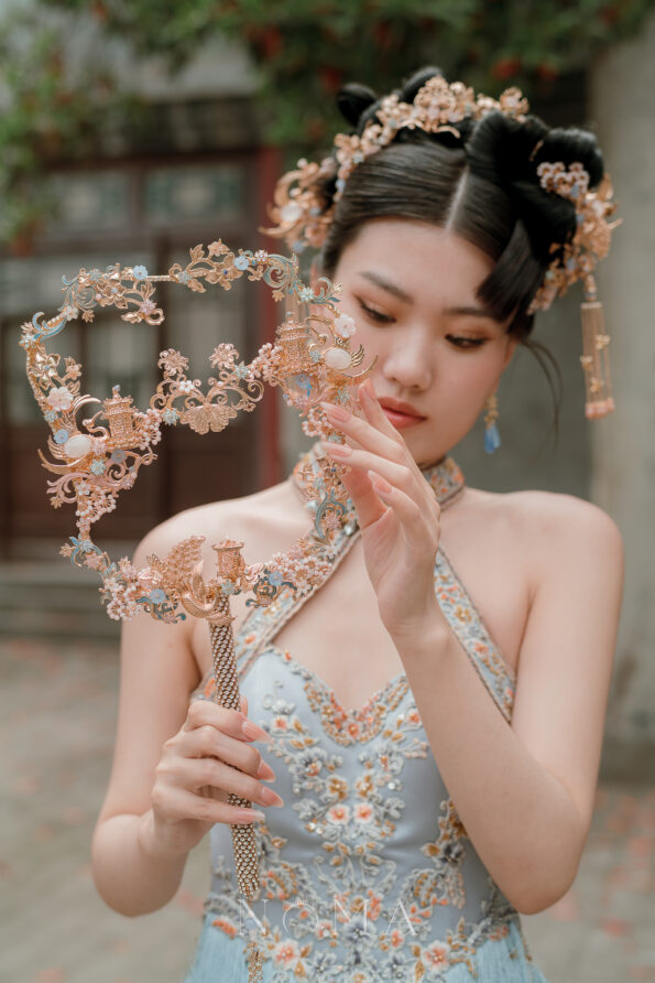 CHN-202400116-Harmonious-Phoenix-Pagoda-Ornament-Full-Set-Gold-Pink-4-pcs-2