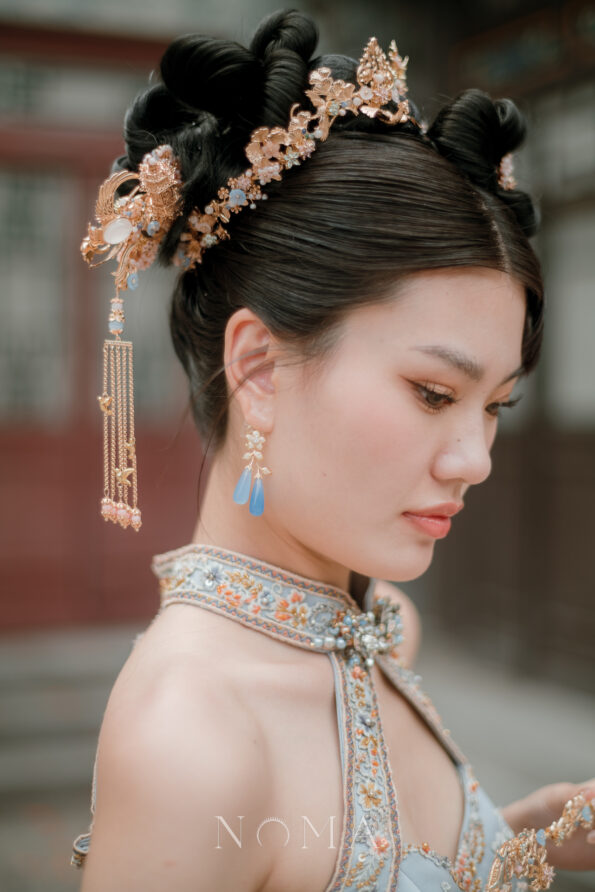 CHN-202400116-Harmonious-Phoenix-Pagoda-Ornament-Full-Set-Gold-Pink-4-pcs-3