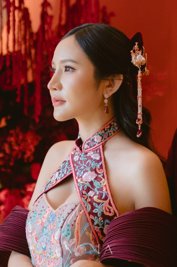 CHN-202400150-Round-Paved-Ume-Pear-Jade-Earrings-Gold-Red-Jade-1