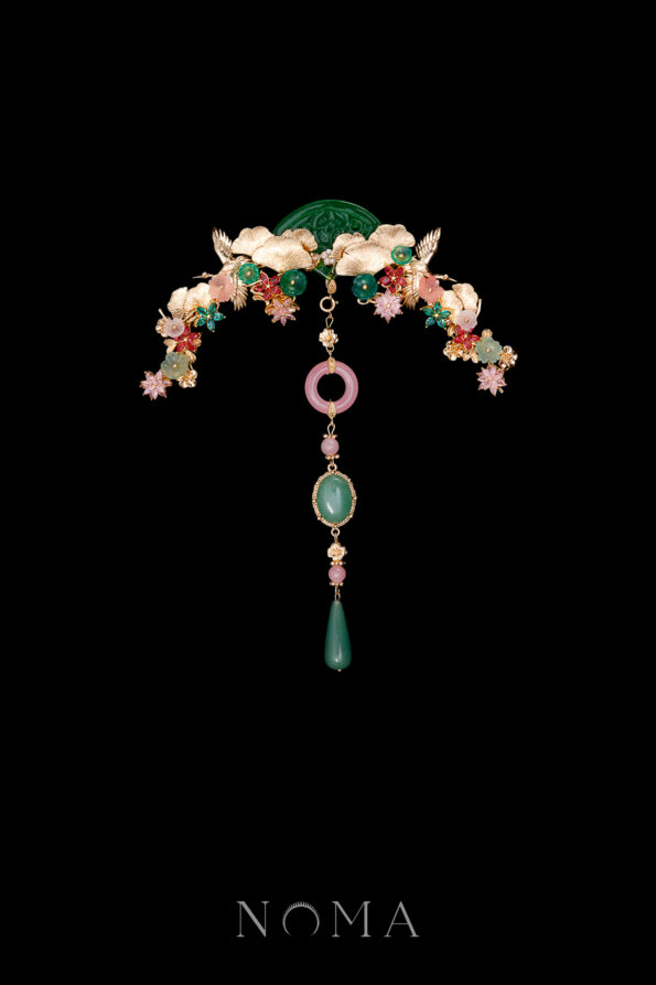 CHN-202400153-Carved-Jade-Crane-Ginkgo-Hairvine-Gold-Pink