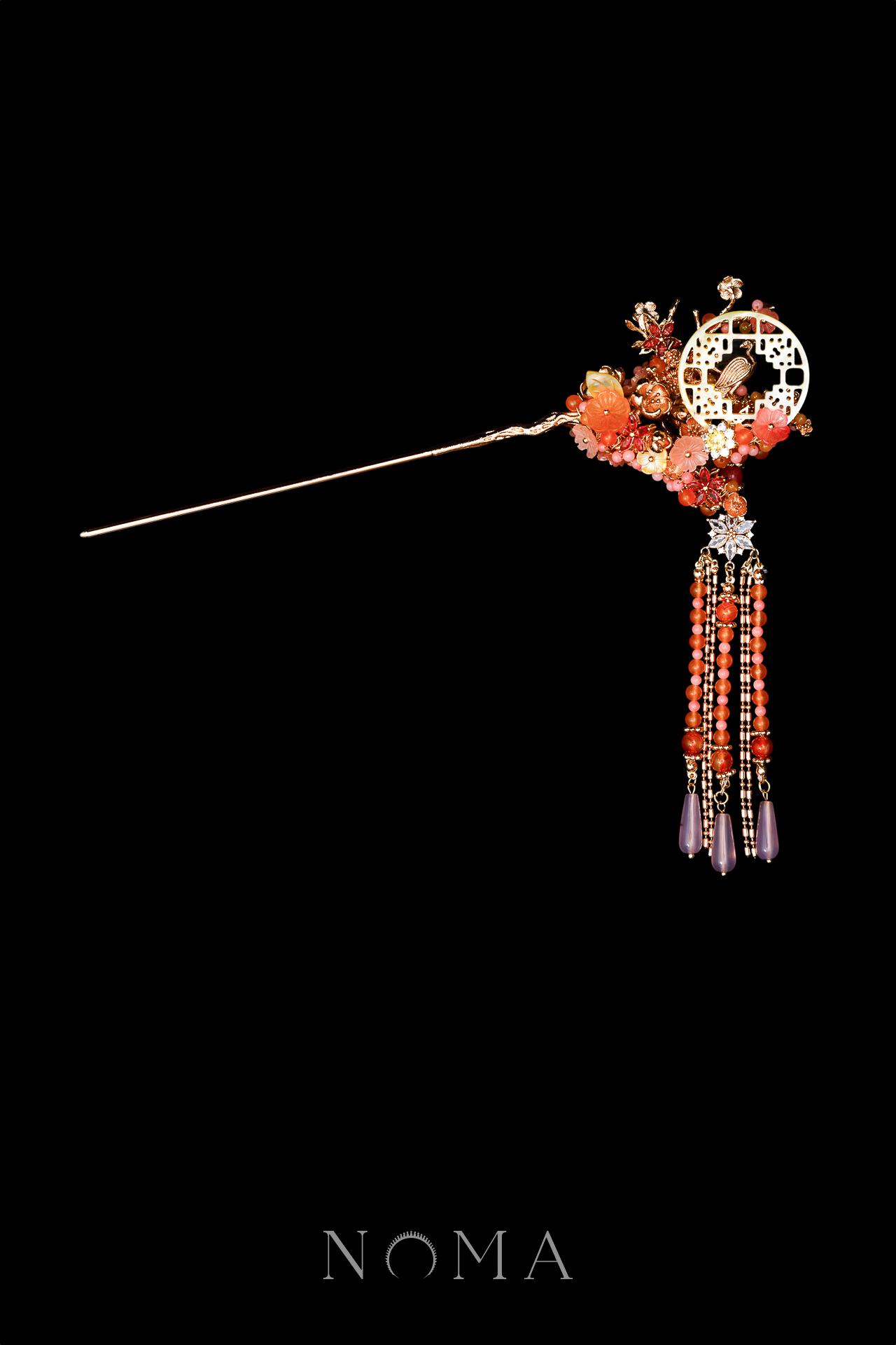 Through the Window Hairpin - Gold (Left)