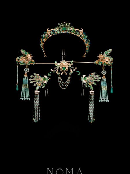 Colorful Oriental Ornament Full Set - Gold, Turquoise (6 pcs)