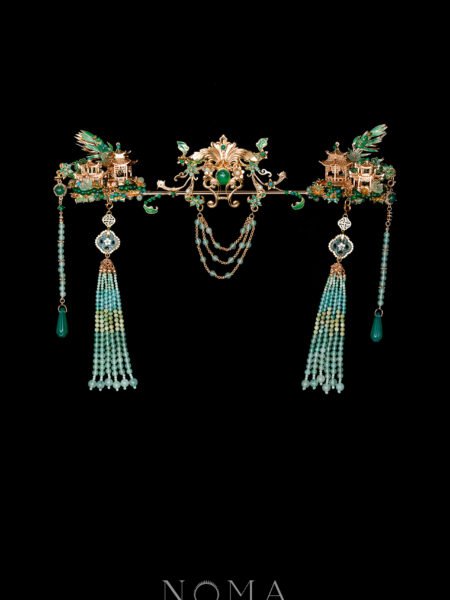 Colorful Oriental Ornament Set - Gold, Turquoise (3 pcs)