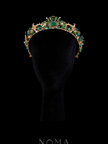 Colorful Oriental Ornament Crown - Gold, Turquoise