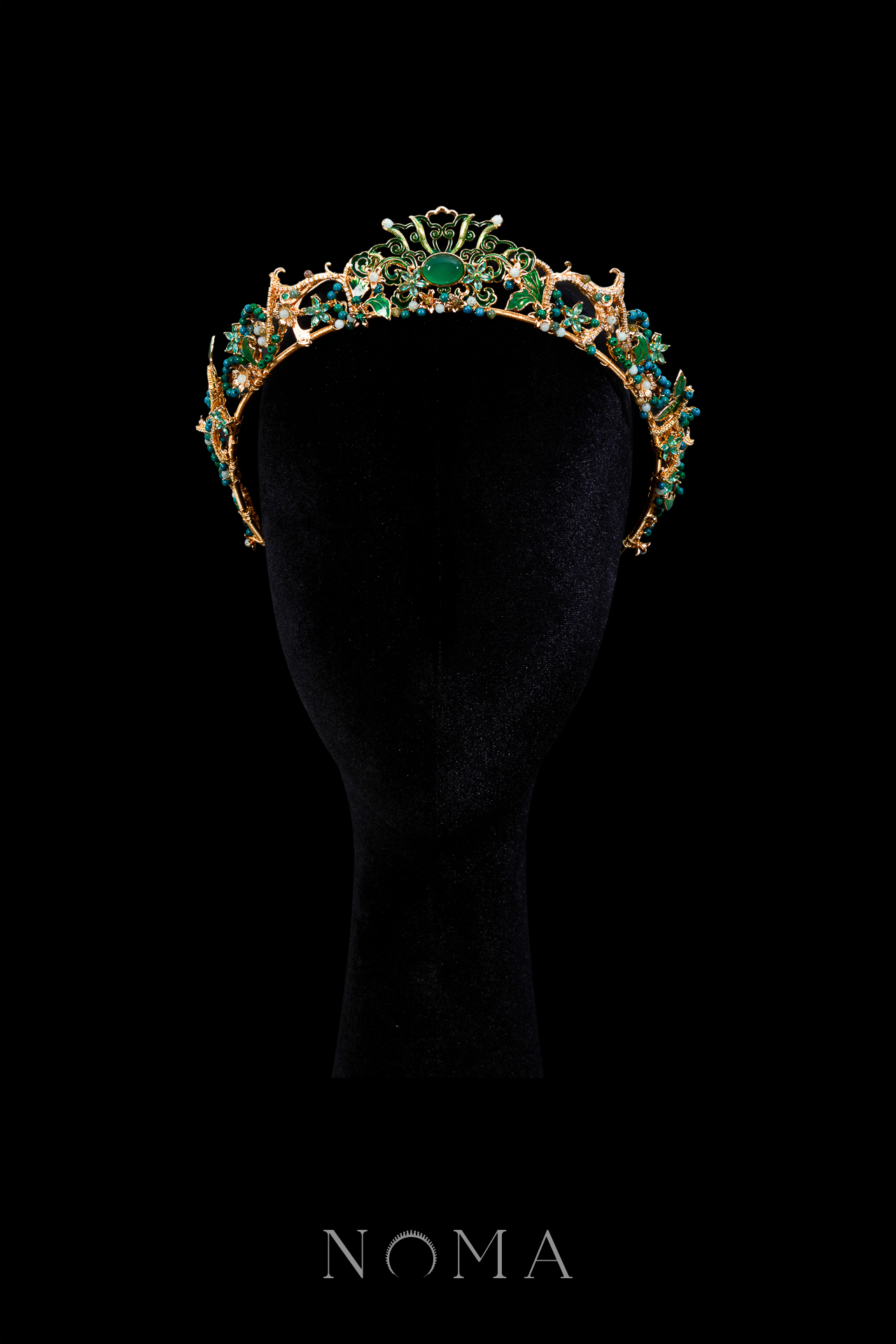 Colorful Oriental Ornament Crown - Gold, Turquoise