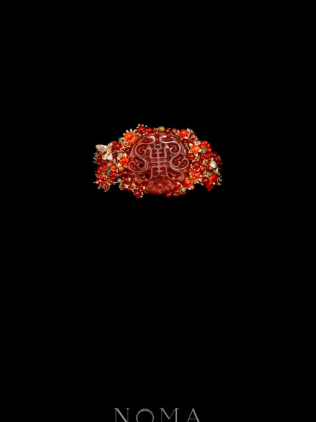 Heritage Willow Cuff - Gold, Red Jade