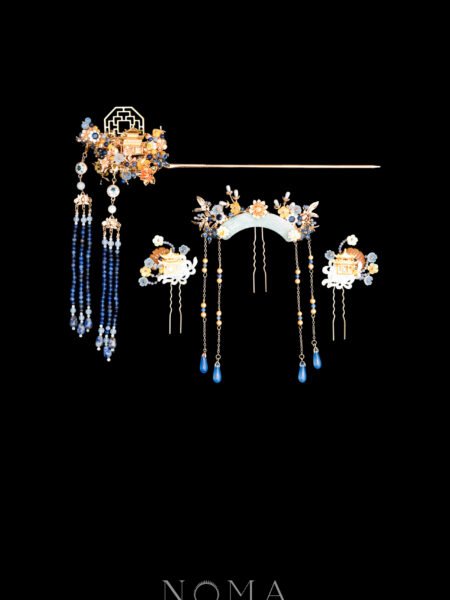 Pagoda Over The Window Set - Gold, Sapphire (4 pcs)