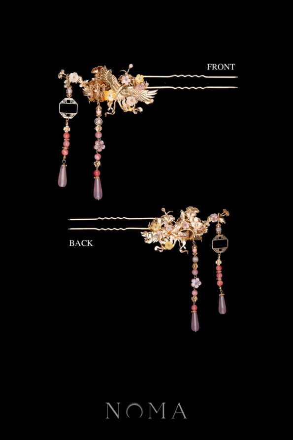 CHN-202400260-Crane-Heaven-Cloud-Hairpin-Gold-Pink-Right-1