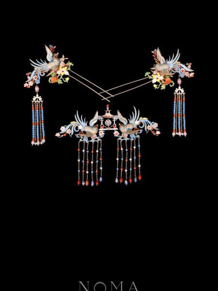 Colorful Swallow Pagoda Simple Set - Gold, Blue (3 pcs)