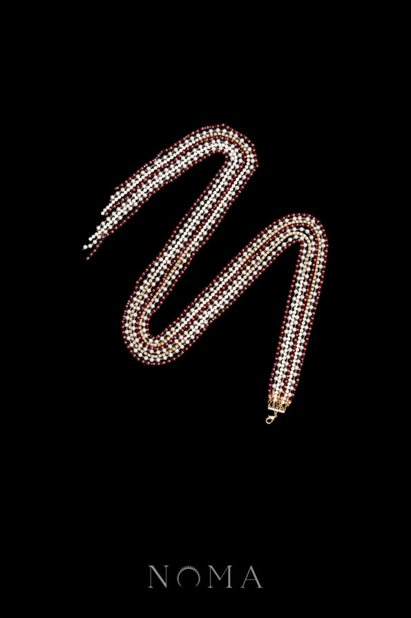 CHN-202400309-Extra-Long-Pearl-Diamond-Beads-Tassel-Set-Gold-Red-2-pcs