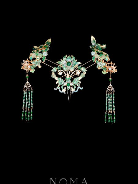 Colorful Mosaic Flying Butterfly Simple Set - Gold, Turquoise (3 pcs)