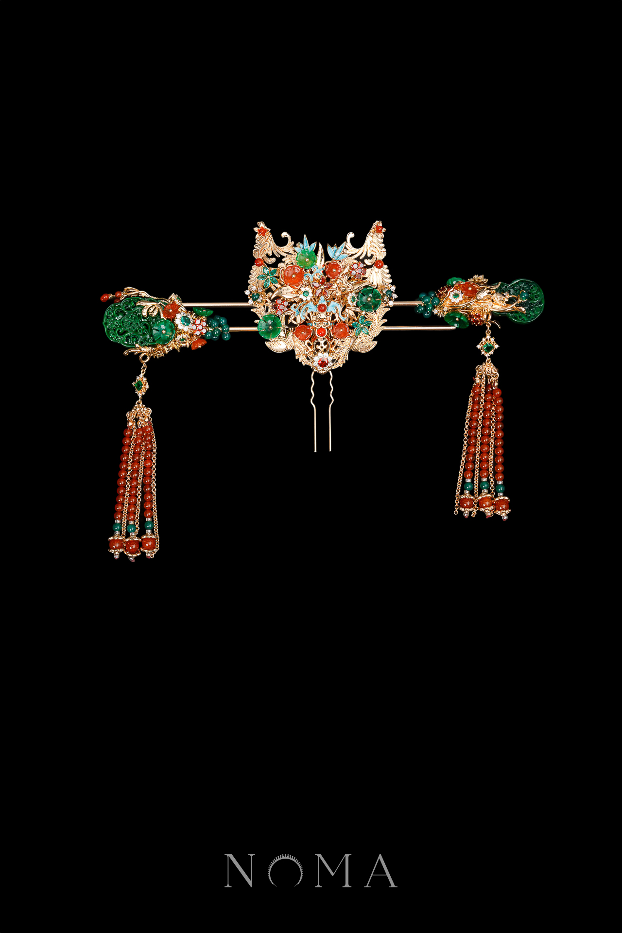 Jaded Bold Phoenix Set - Gold, Green (3 pcs)