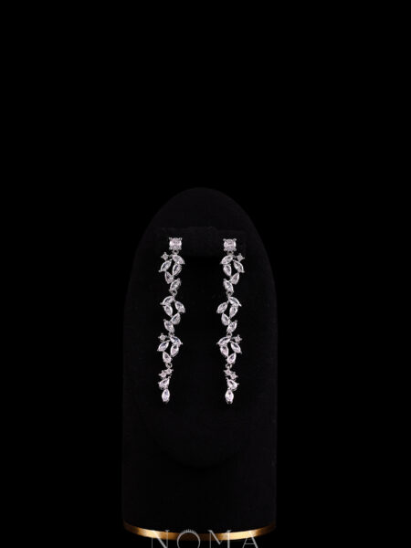 Slim Longing Chandelier Earrings - Rhodium White Gold