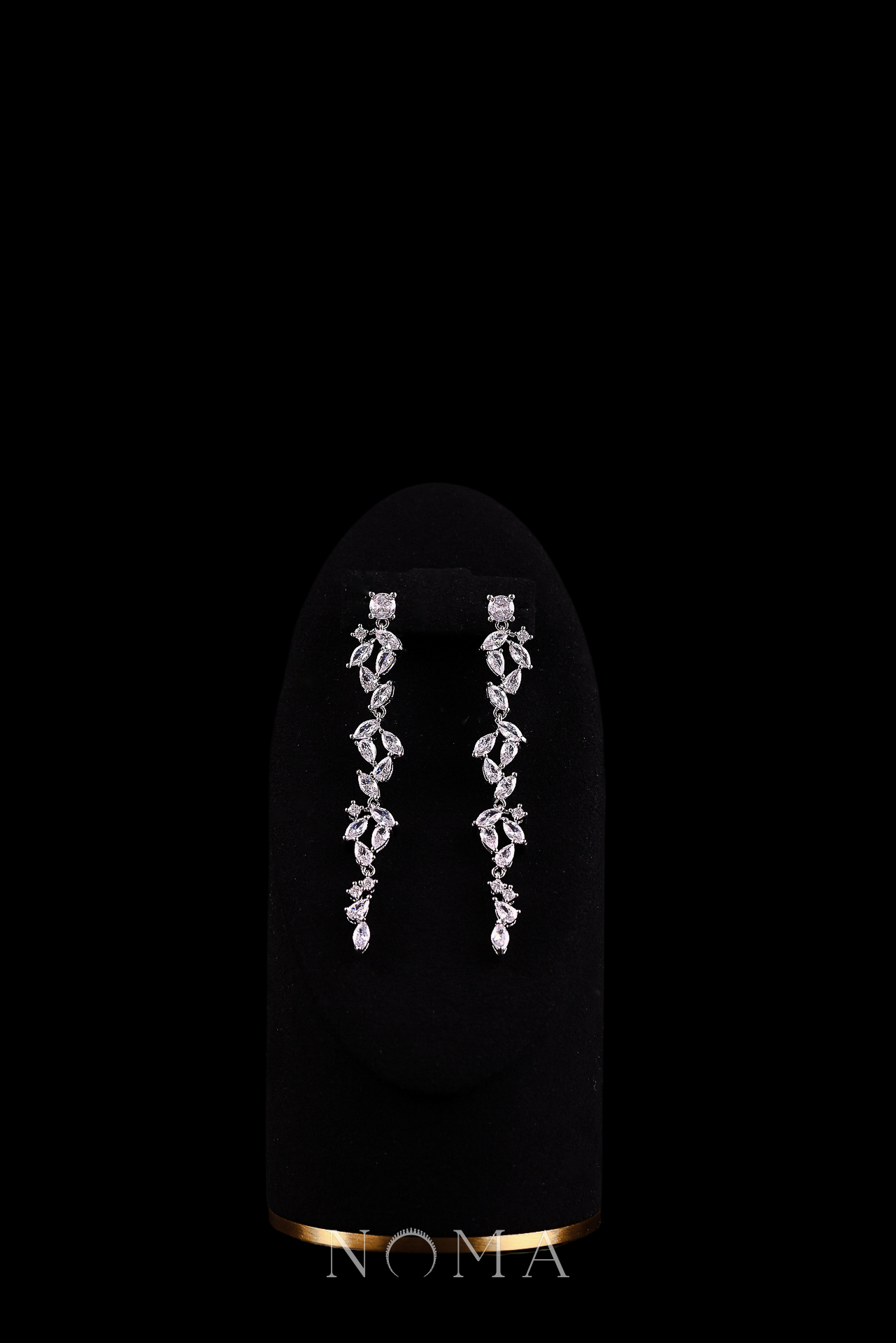 Slim Longing Chandelier Earrings - Rhodium White Gold
