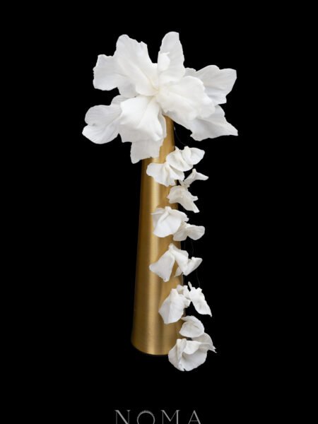 CC Floral Cascade Hairpin and Tassel Set - White Silver, White