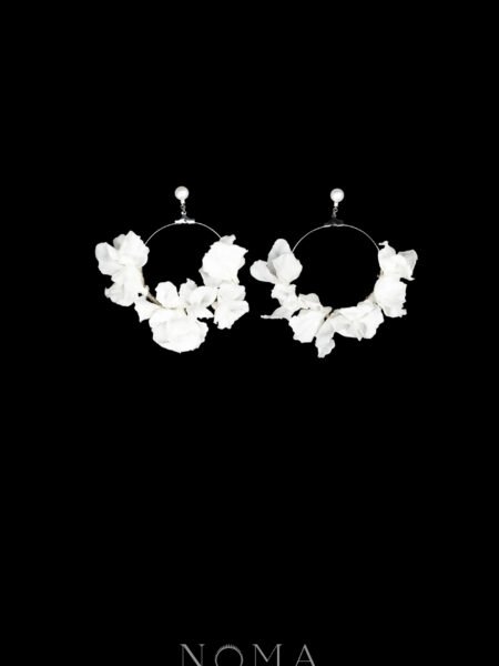 CC Sweet Pea Circle Earrings - White Gold, White