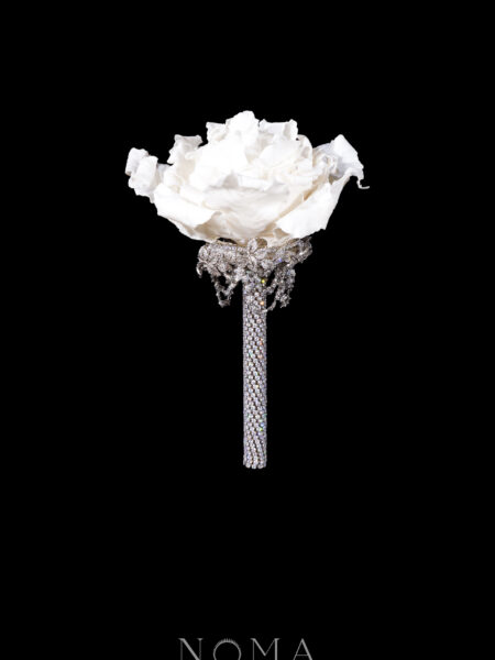 CC Peony Bloom Paved Twigs Bouquet - White Gold, White