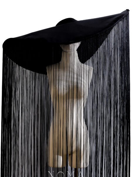 Wide Hat With Fringes - Black