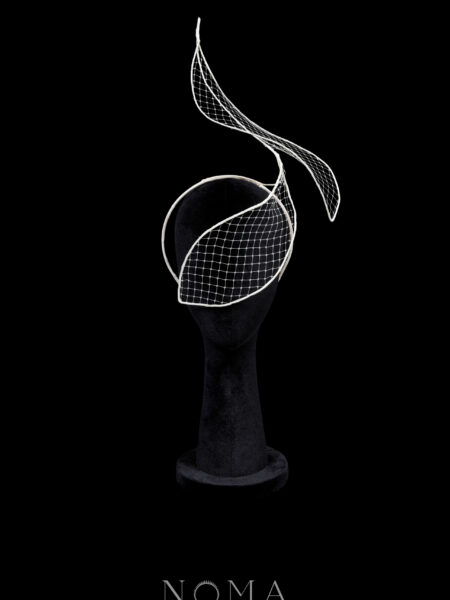 Artistic Veil Headpiece - White Silver, White