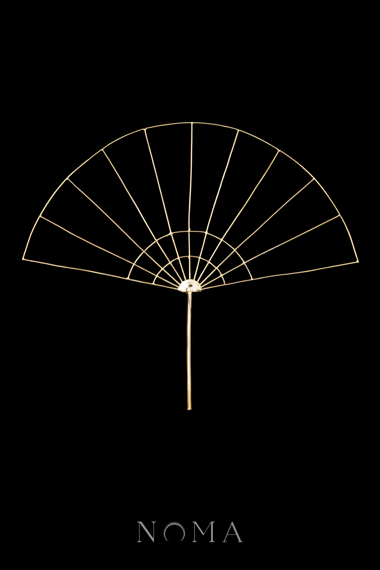 Blank Chinese Fan Frame - 18k Yellow Gold