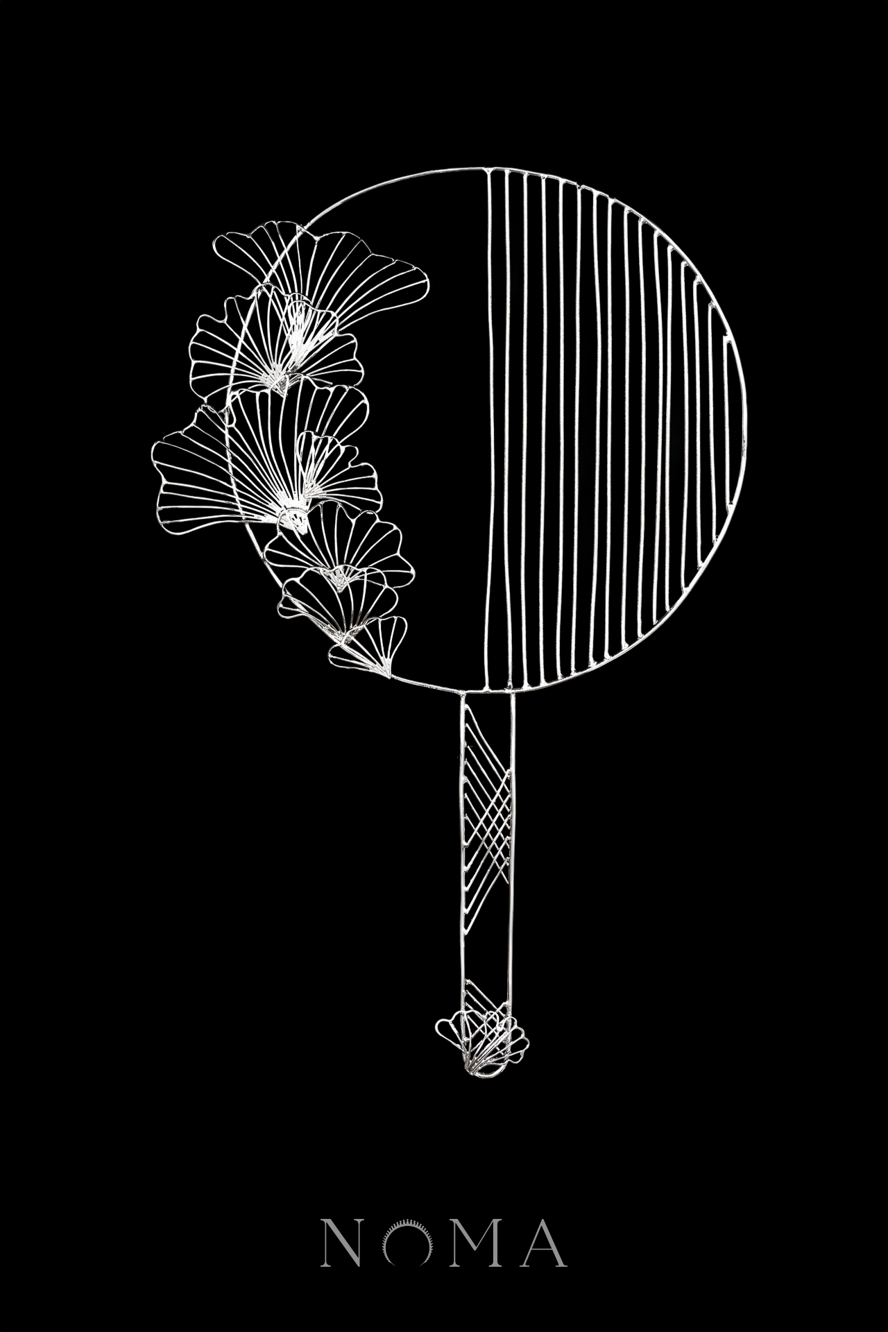 Ginkgo Minimalist Fan - Rhodium White Gold