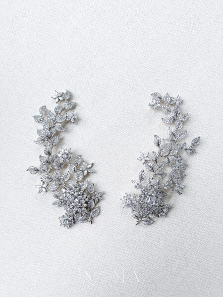 Paved Twigs Royal Art Side Hairvine Pair - White Gold (1 pair)
