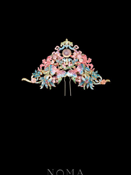 Colorful Mosaic Fantasy Butterfly Cloud Middle - Gold, Rainbow