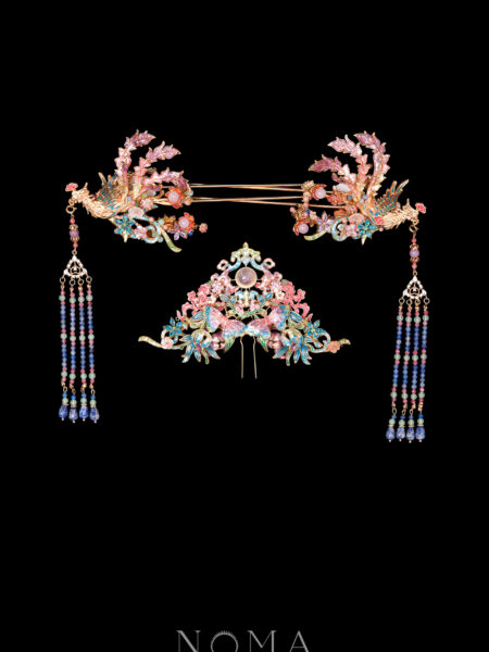 Colorful Mosaic Fantasy Butterfly Phoenix Simple Set - Gold, Rainbow (3 pcs)